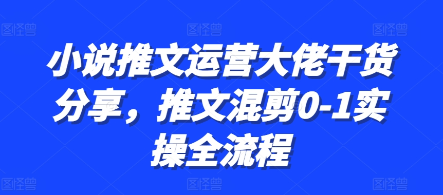 小说推文运营大佬干货分享，推文混剪0-1实操全流程【项目拆解】【焦圣希18818568866】