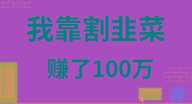 我靠割韭菜赚了 100 万