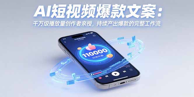AI短视频爆款文案：千万级播放量创作者亲授，持续产出爆款的完整工作流