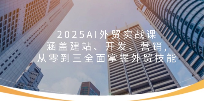 2025AI外贸实战课：涵盖建站、开发、营销, 从零到三全面掌握外贸技能【焦圣希18818568866】