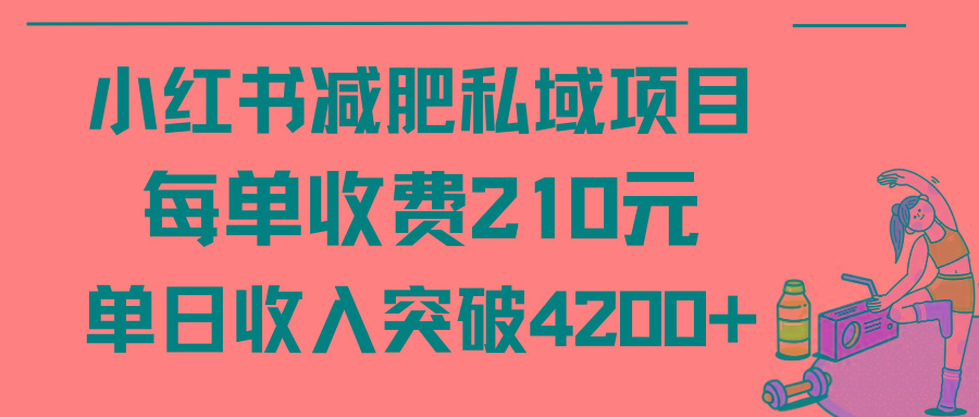 (9466期)小红书减肥私域项目每单收费210元单日成交20单，最高日入4200+