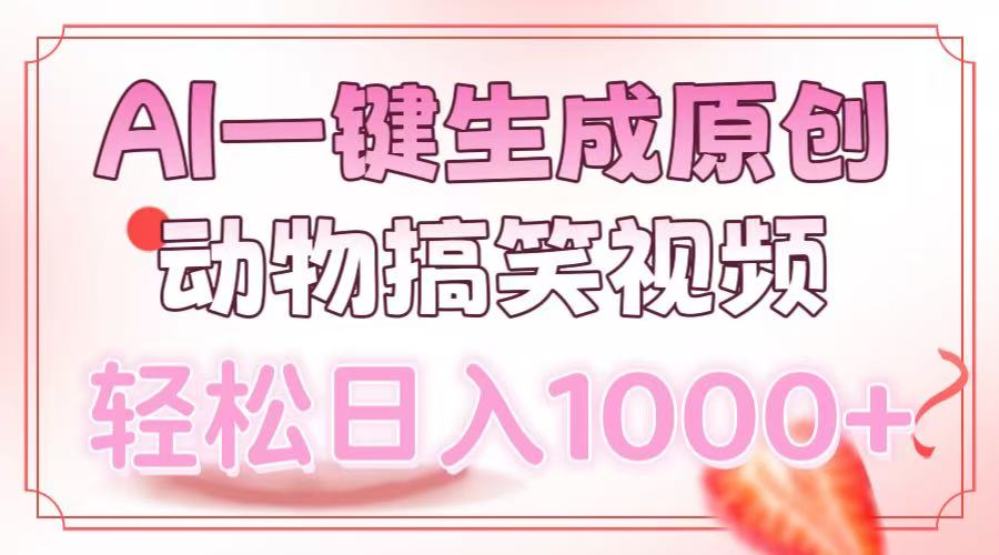 AI一键生成原创动物搞笑视频，轻松日入1000+【焦圣希18818568866】
