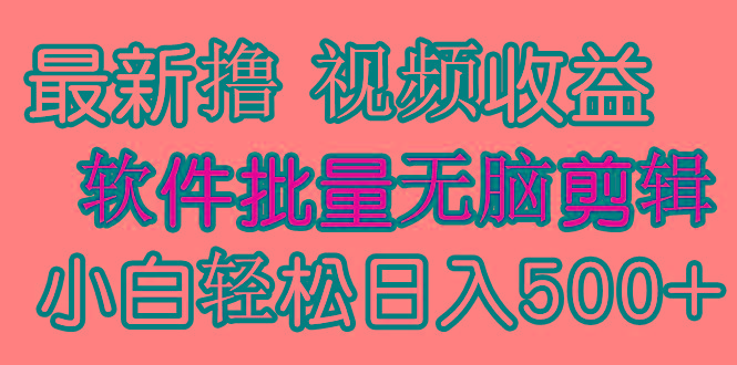 (9569期)发视频撸收益，软件无脑批量剪辑，第一天发第二天就有钱