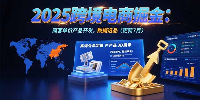 2025跨境电商掘金：蓝海市场定位，高客单价产品开发，数据选品(更新7月