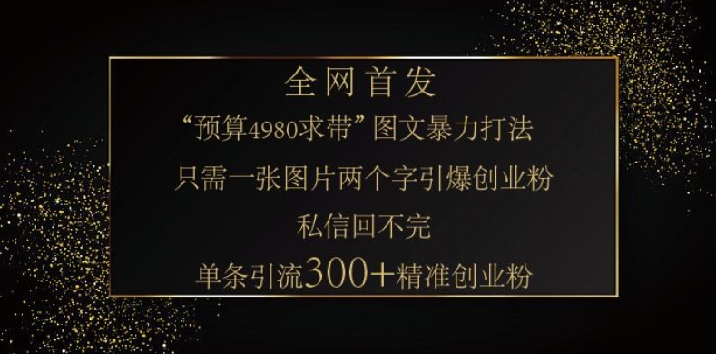 小红书神奇图片引流法,只需一张图,就能单条笔记凭借此方法,轻松引流 300 + 精准创业粉
