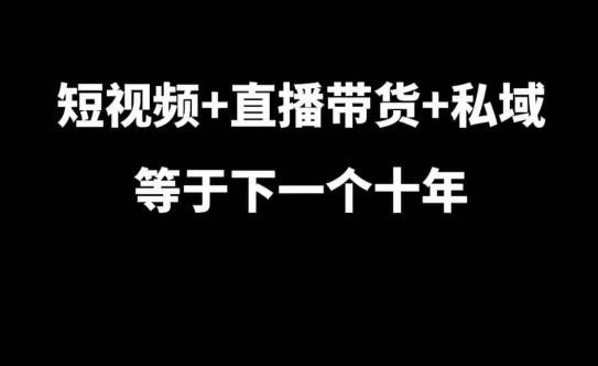 短视频+直播带货+私域等于下一个十年，大佬7年实战经验总结【焦圣希18818568866】