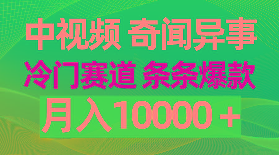 (9627期)中视频奇闻异事，冷门赛道条条爆款，月入10000＋
