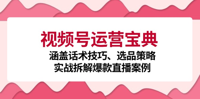 视频号运营宝典：涵盖话术技巧、选品策略、实战拆解爆款直播案例【焦圣希18818568866】